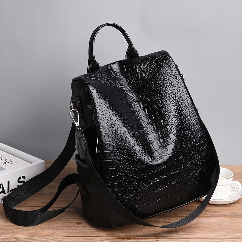 Designer Marca Mulheres Homens Mochila Nova Crocodilo Padrão Mochila Grande Capacidade Bolsa Feminina Venda Quente - Marila